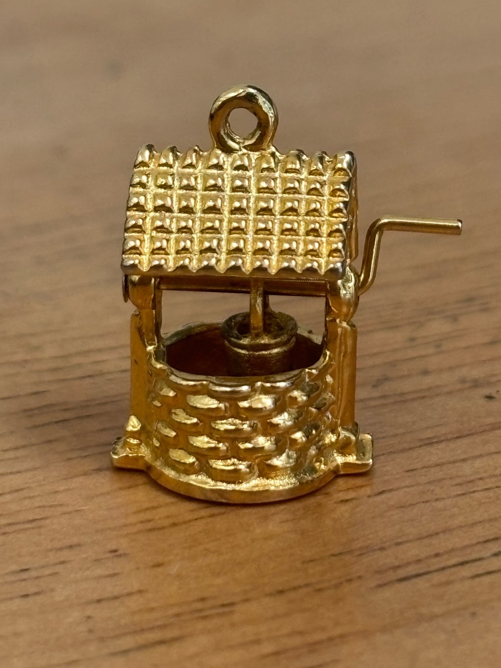 Vintage T.C. STER signed Gold plated sterling silver wishing well charm